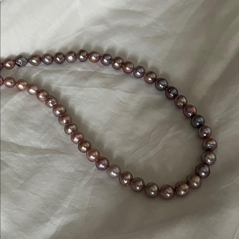 Genuine Freshwater Purple Pearl Necklace